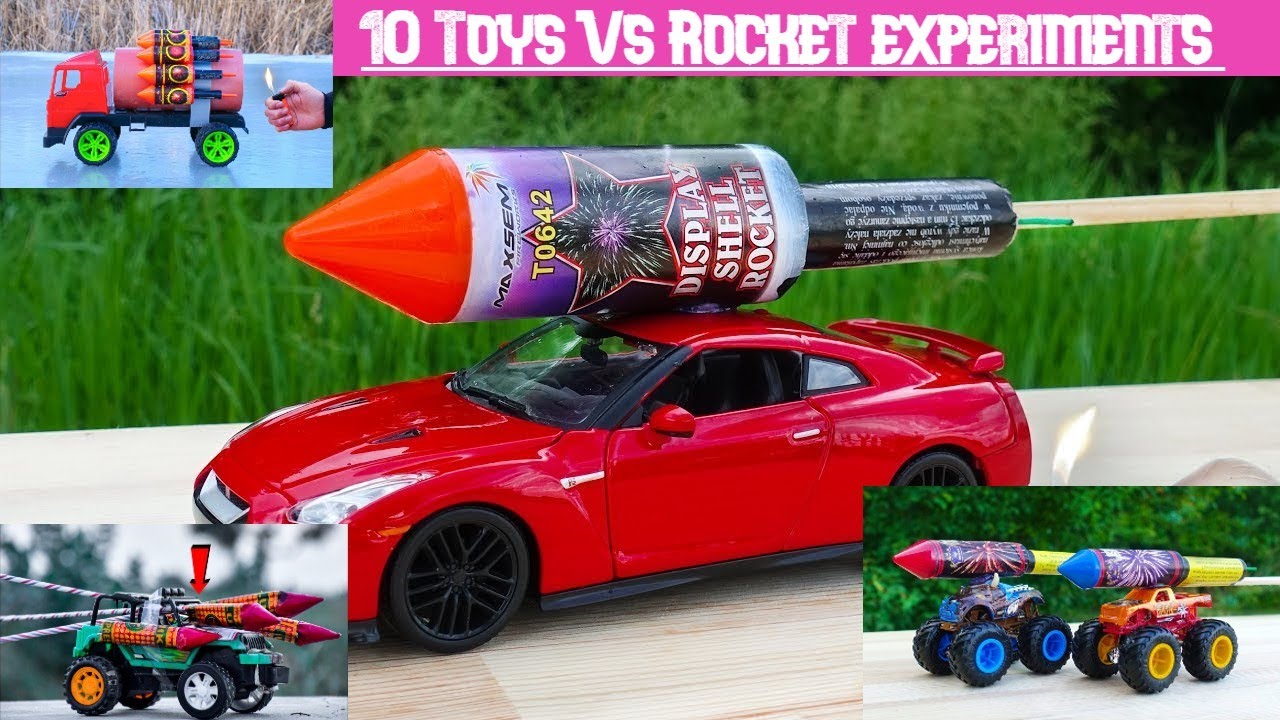 10 Different Toys attached with Rocket | must watch | #crackers #experiment #toys #toysvscrackers