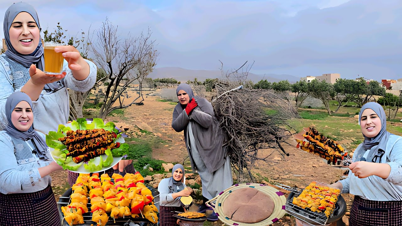 يوم ريفي جمع الحطب 🔥 و غذاء شواء بسيط وسهل رجعني لذكريات زمان🥰