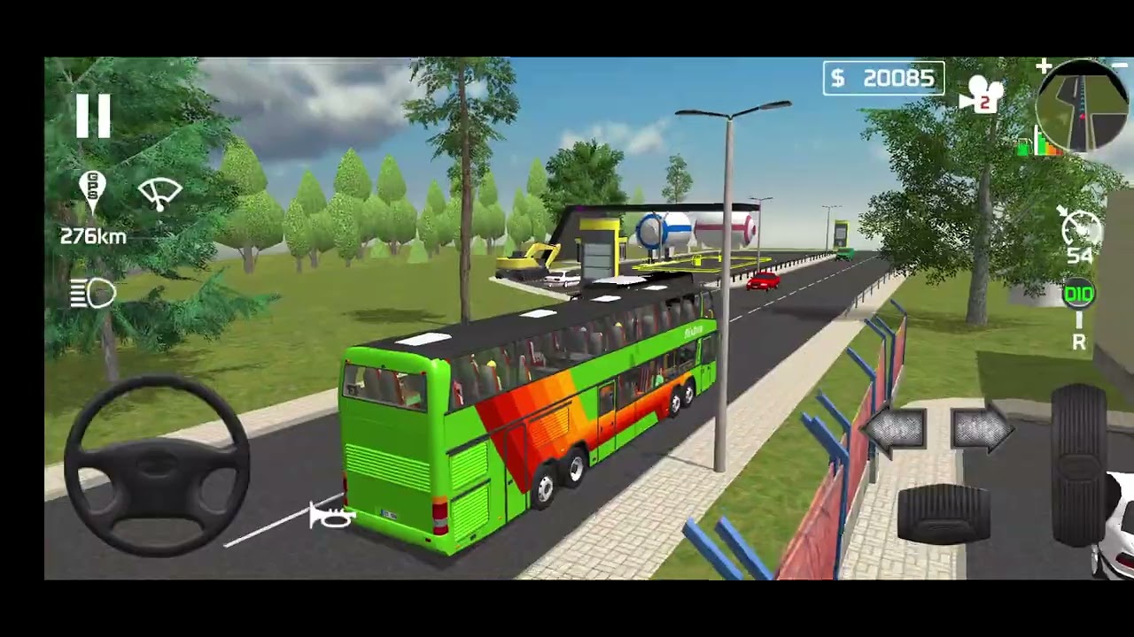 Public transport simulator coach from Hamburg to Almere with double decker bus