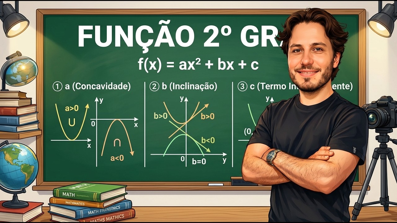 Função 2º grau - constantes a(concavidade), b(inclinação) e c(termo independente).