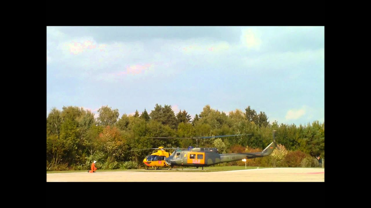 Landung der Bell UH-1D (Mathilde SAR 75) am 23.09.2011 am Bundeswehrkrankenhaus Ulm
