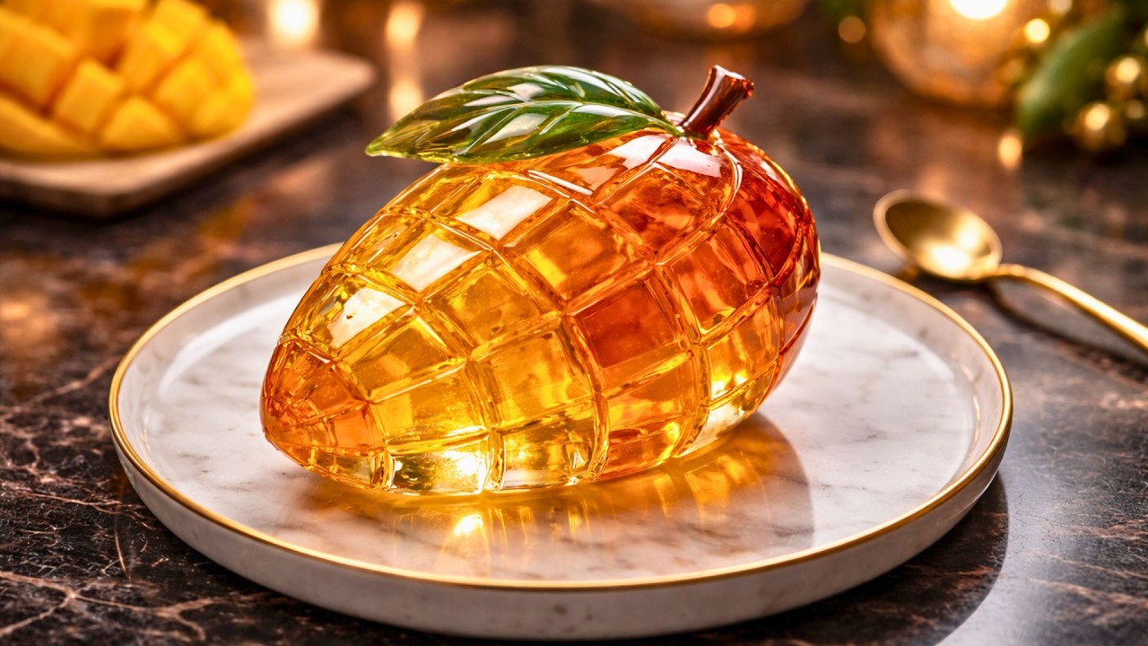 🥭💎 Which Mango Crystal Cube Would You Cut First? 🔪 Ultra Satisfying Glass Dessert ASMR