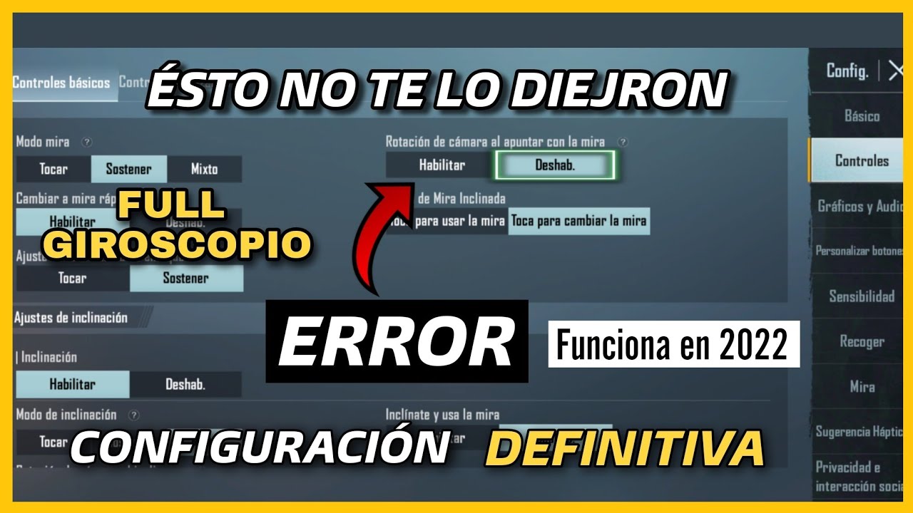 La mejor configuración de PUBG MOBILE para jugar full giroscopio