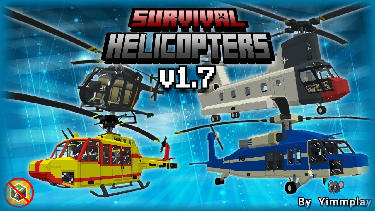 🔰Update | 🚁Survival Helicopters V1.7 para minecraft  bedrock 1.21 en adelante