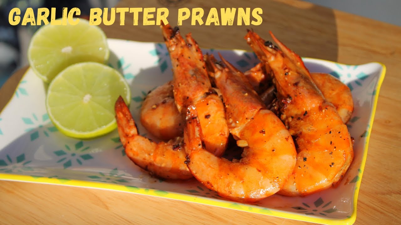 Garlic Butter Prawns || Pan-Fried Butter Garlic Prawns in shells || Whole Prawns Recipe