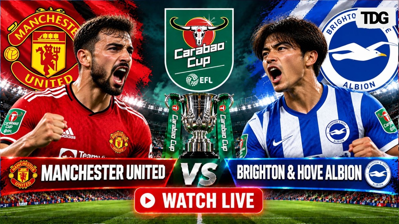 WATCH LIVE | Manchester United vs Brighton | Carabao Cup | Live Match