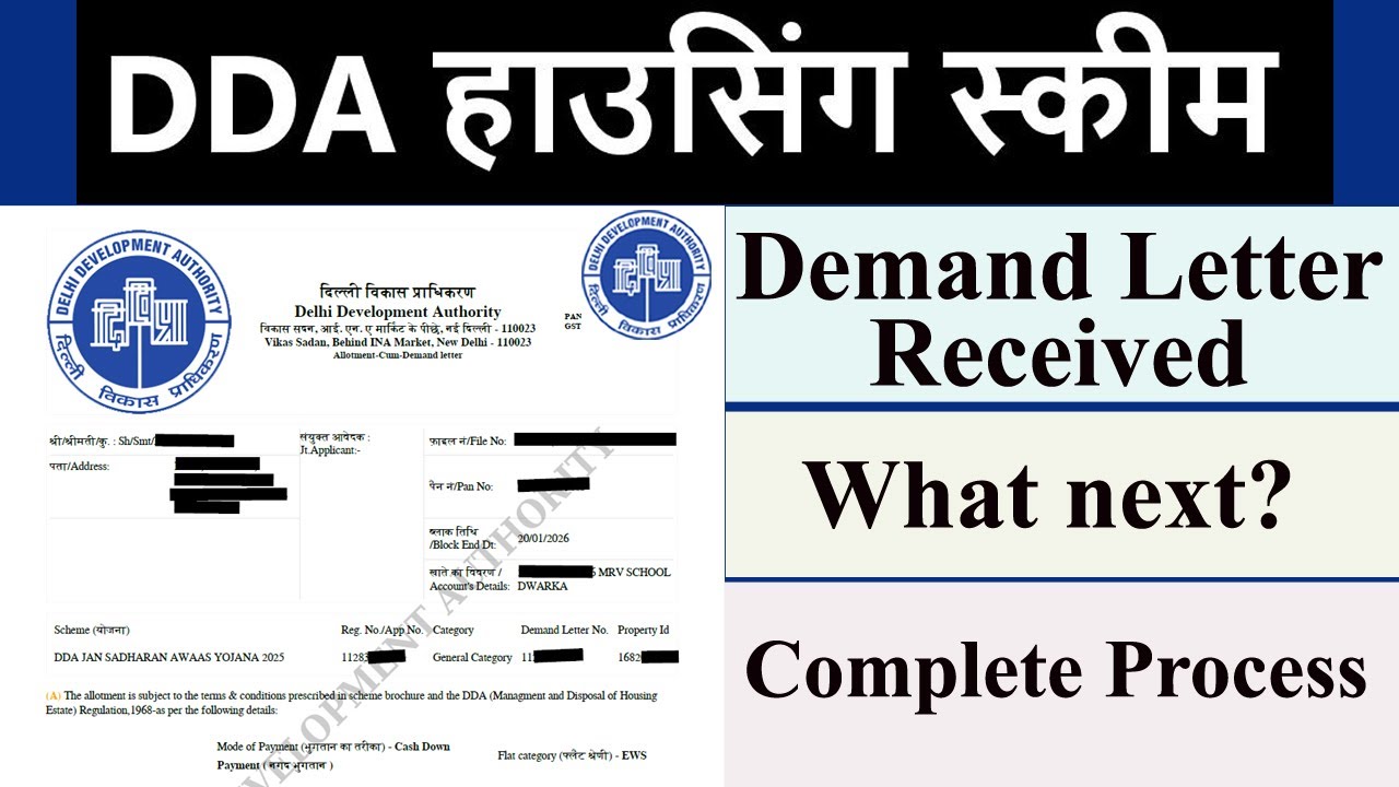 DDA process after Demand Letter🔥DDA Housing Scheme🔥Process of possession🔥Allotment letter🔥DDA flats