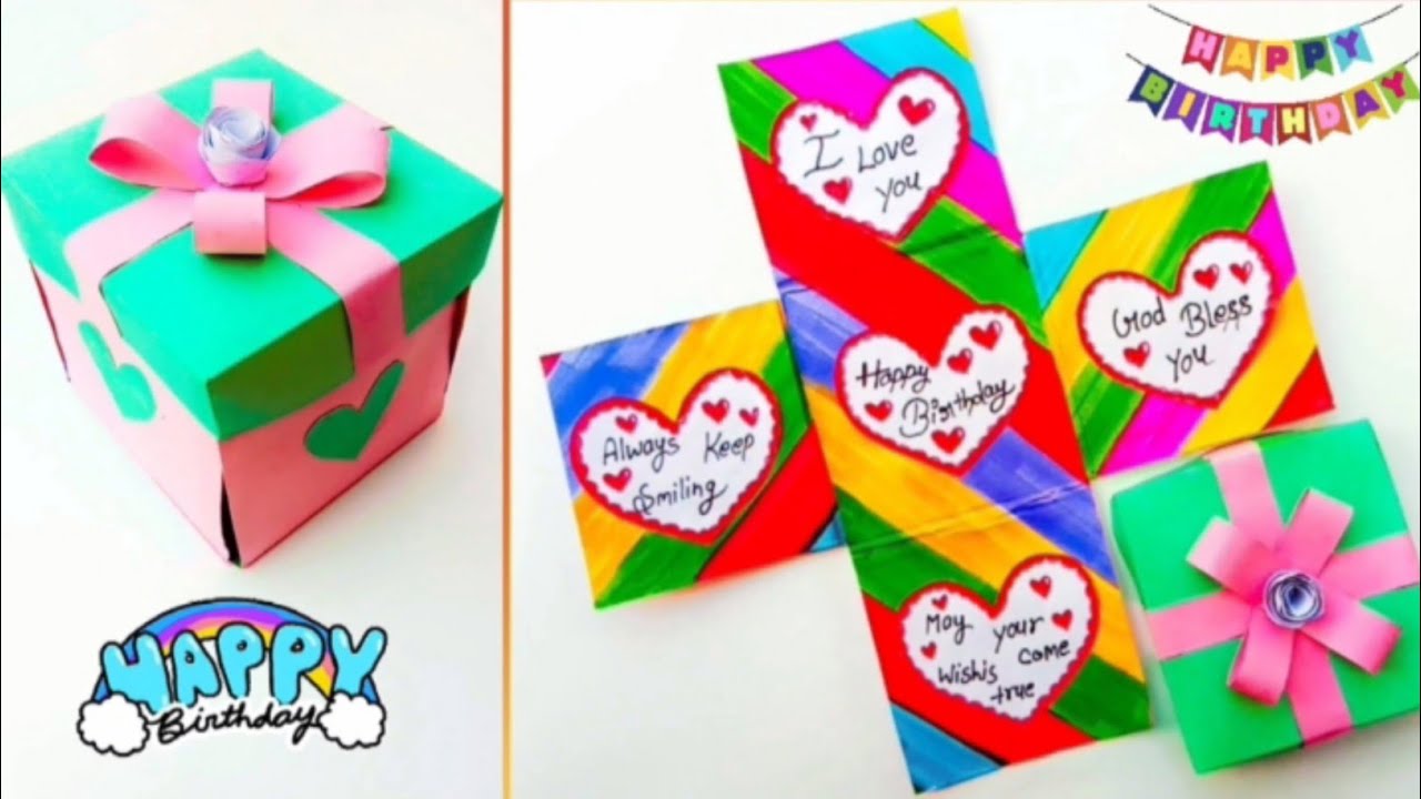 Birthday surprise gift box 🎁 / Happy Birthday Card making Ideas / Easy Birthday Card for a friend💐🥰
