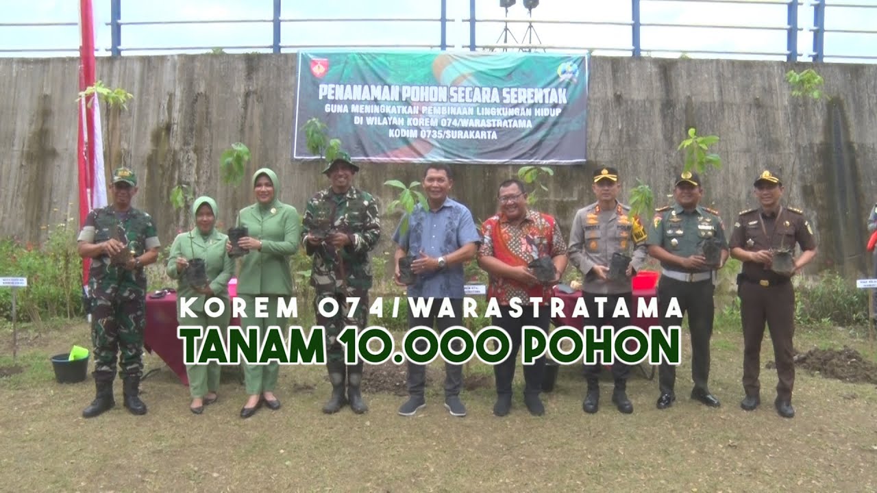 Danrem 074/Warastratama Tanam 10.000 Pohon di Bantaran Sungai Bengawan Solo