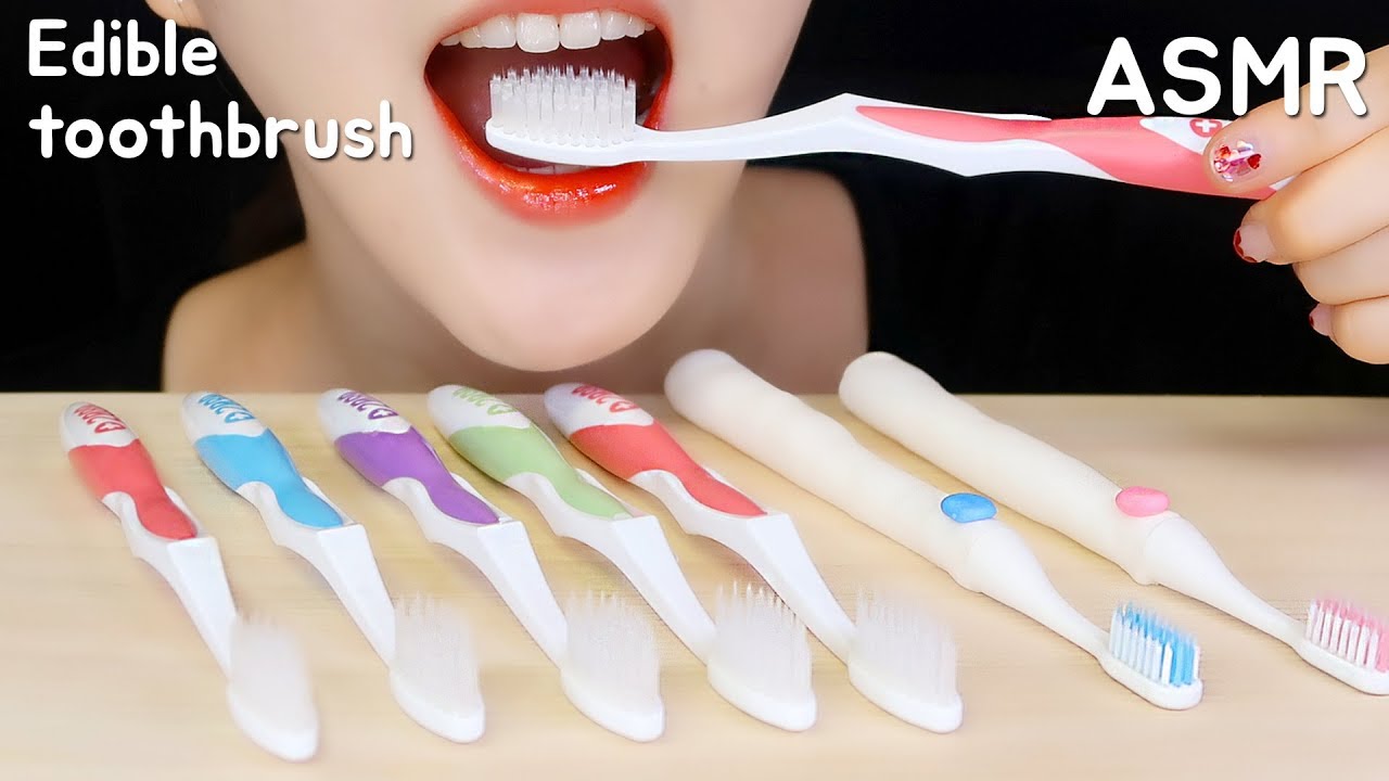 DIABETES FLAVOR EDIBLE TOOTHBRUSH ASMR EDIBLE PRANK ASMR CANDY ASMR SOFT EATING MUKBANG NO TALKING