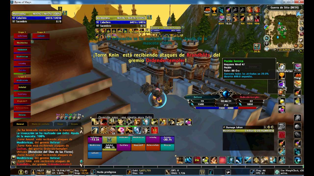 Ordendertempler (Laoch) vs Believe (Aurora) Siege War- Runes Of Magic