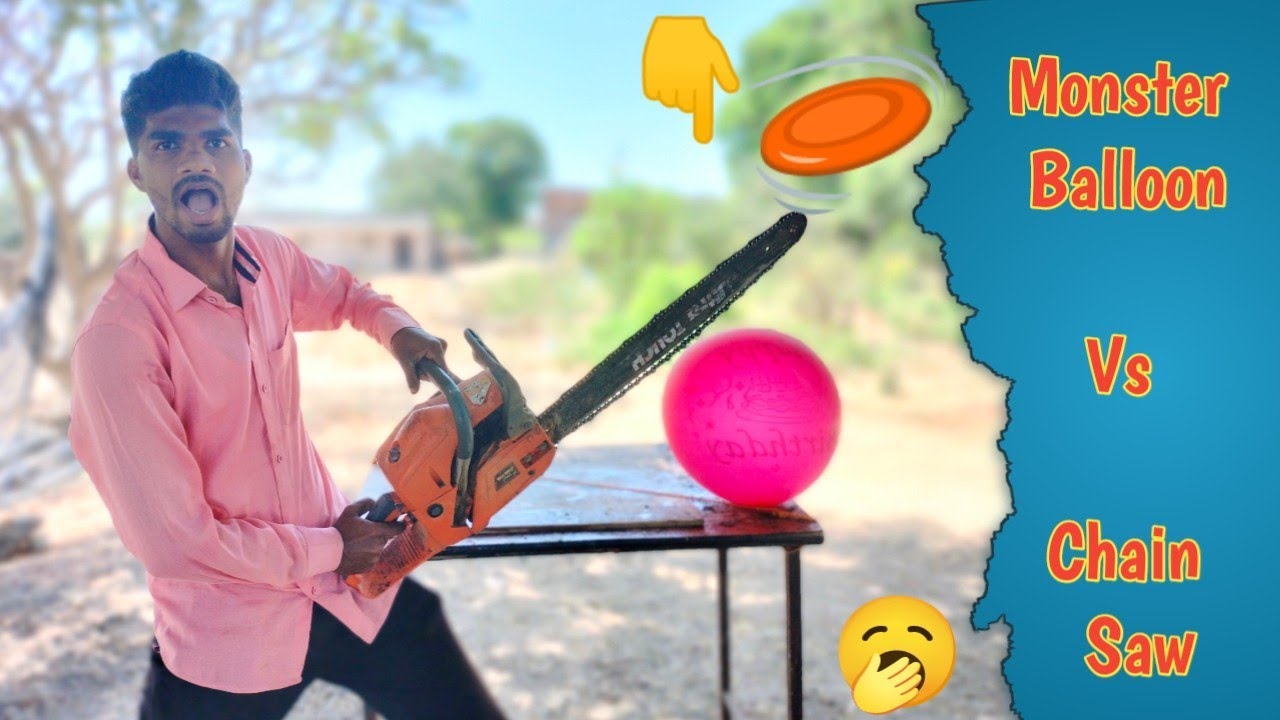 Monster Ballons Vs Powerful Chain Saw Will It Survive? 