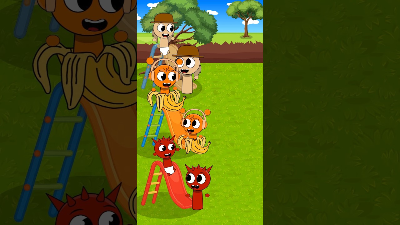 help sprunki pinky choose her slide to play #sprunki #sprunkiincredibox #animation