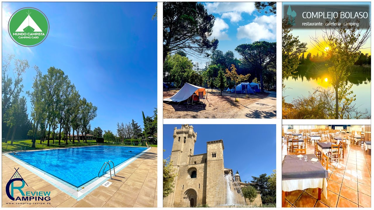 Camping complejo BOLASO 😱 Impresionante Piscina Tenis frontón LAGO  EJEA de Los Caballeros ZARAGOZA
