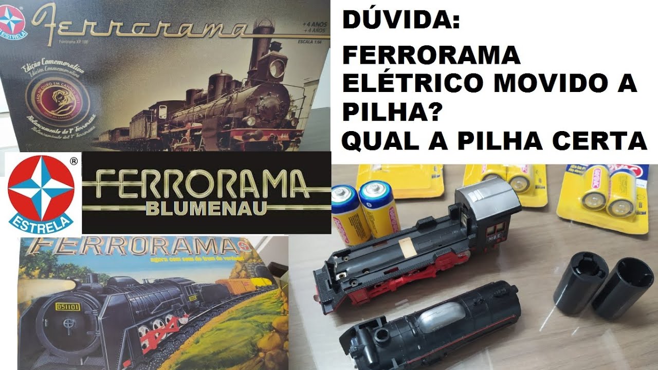 FERRORAMA - UM TREM ELÉTRICO MOVIDO A PILHA? QUAL A PILHA CERTA PARA O MODELO? DIFICIL DE ENCONTRAR