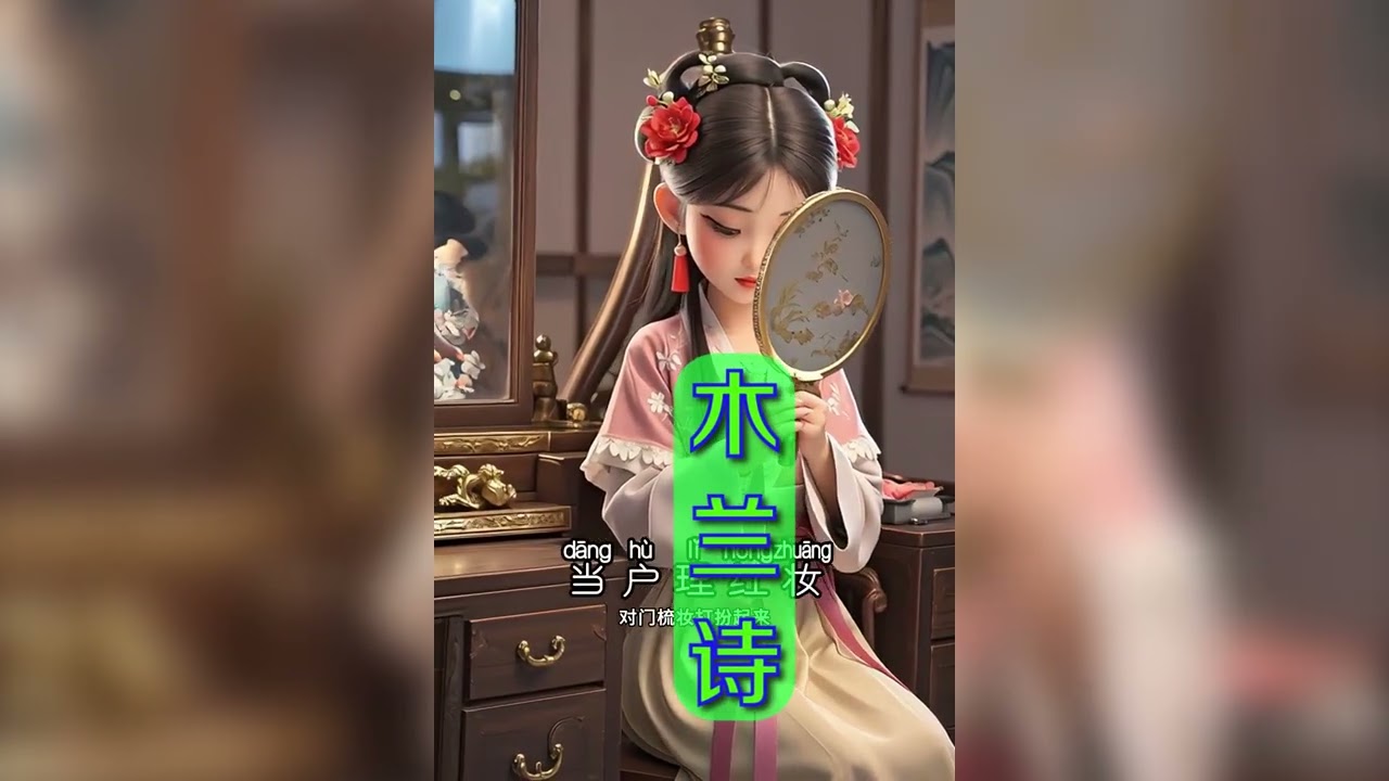 少儿启蒙 中学必背古诗 木兰诗 木兰辞 贰 BGM背景纯音乐伴奏 LED背景视频