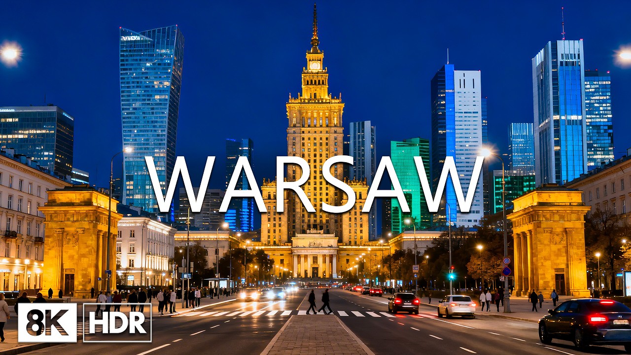 Warsaw 2026 8K 🇵🇱 Majestic Palace of Culture, Dazzling Glass Skyscrapers & Futuristic Varso Tower