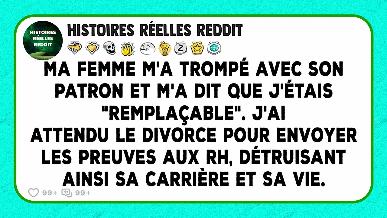 Ma femme m'a trompé avec son patron et m'a dit que j'étais 
