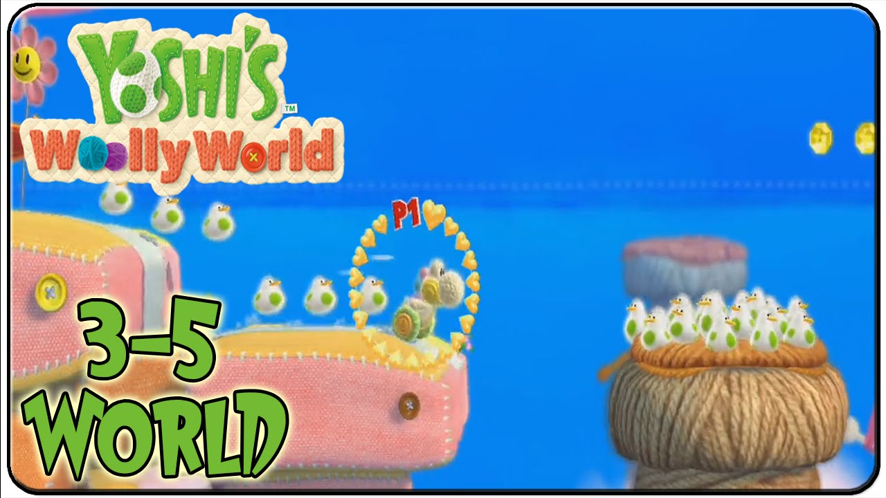 Yoshi's Woolly World 100% Walkthrough World 3-5 Fluffin' Puffin Babysitting