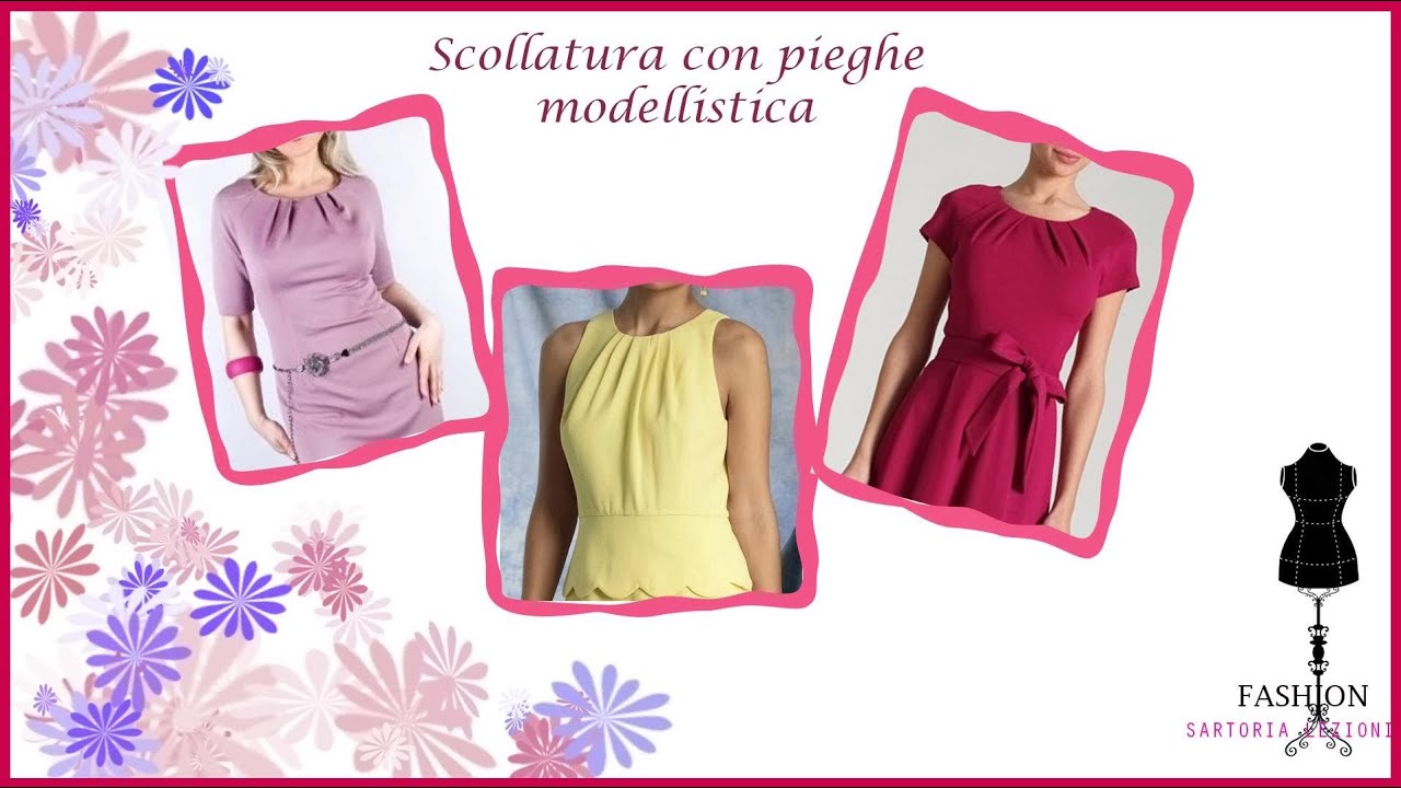 Scollatura arricciata con pieghe (Frammento del corso)