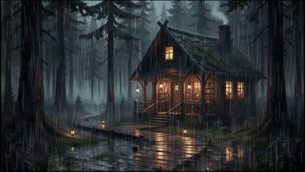 Forest Cabin After Rain 🌧 | Soft Rain Ambience for Deep, Peaceful Sleep and Relaxing Rain Nights