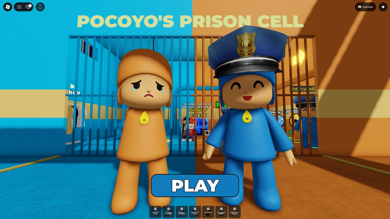 ESCAPE FROM PRISONER POCOYO VS POLICE PROCOYO PRISON RUN OBBY