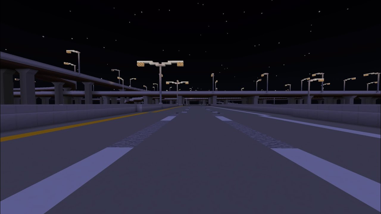 Road Trip To Hotel At Night! - In Minecraft