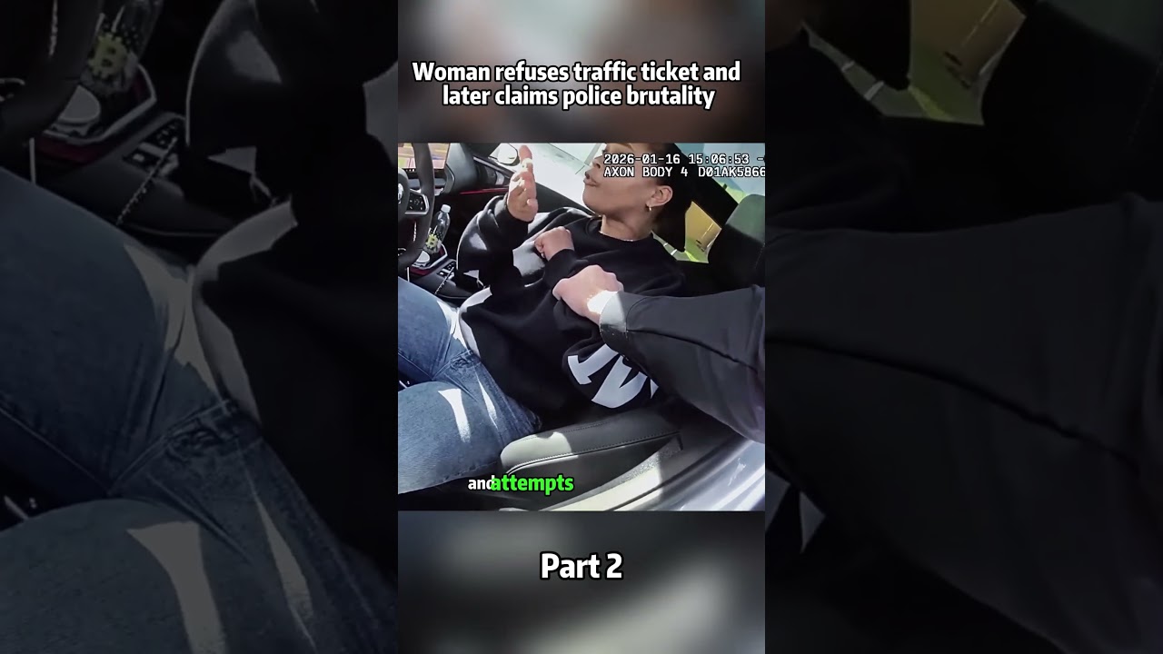 Woman refuses traffic ticket and later claims police brutality #cops #police