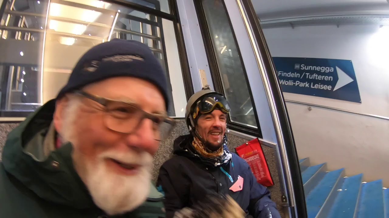 Funicular ride  from  Sunnegga to Zermatt with avalanche victim