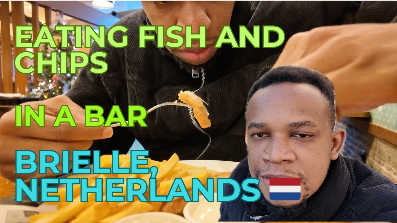 I had fish and chips for lunch at a bar in Brielle, Netherlands 🇳🇱