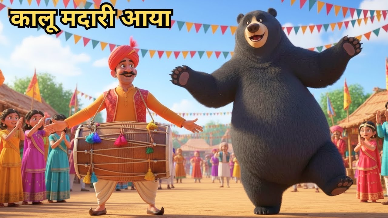 कालू मदारी आया 🐻🥁 | Kalu Madari Aaya 🎵 | Fun Rhymes 🎶 Baby Poems 👶 Hindi Songs 🎤 | Star Rhymes 🌟