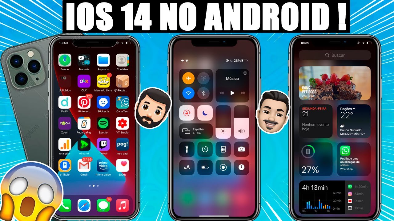 MUITO LINDO😍! COMO DEIXAR O CELULAR ANDROID IGUAL IPHONE iOS 14 - (NOVO/100% IGUAL❤) 2020