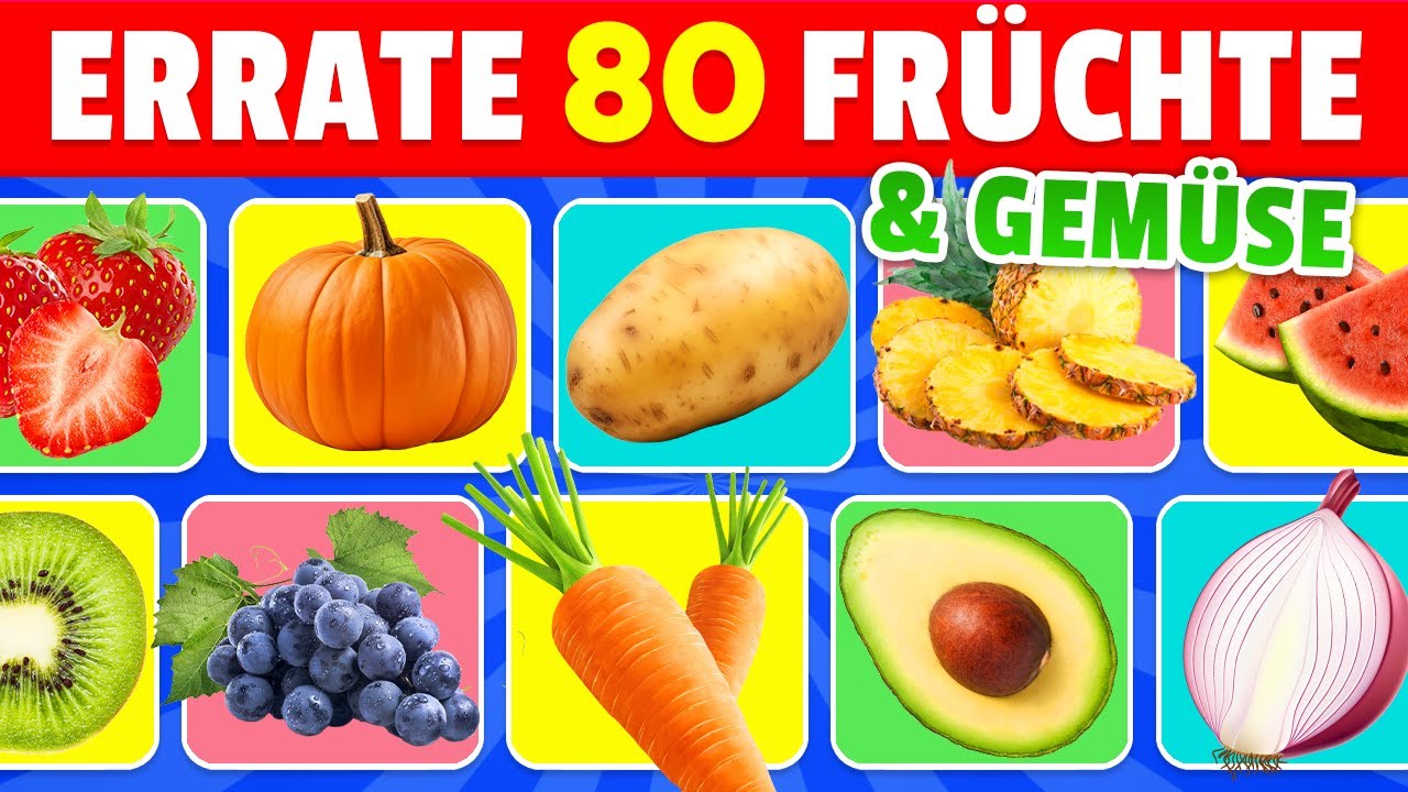 Errate 80 FR&Uuml;CHTE und GEM&Uuml;SE in 3 Sekunden 🍌🥕🥔 | EINFACH bis UNM&Ouml;GLICH