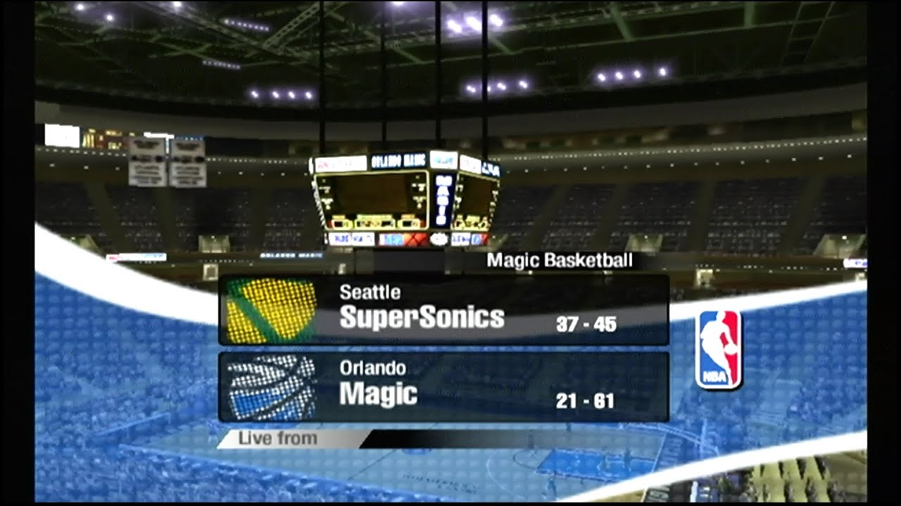 NBA Live 2005 (GameCube) Sonics vs Magic