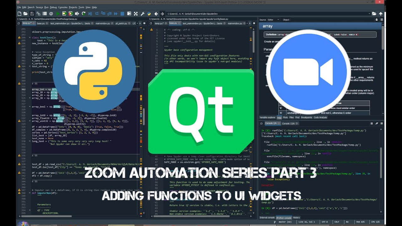 Creating an App to automate Zoom using only Python Part 3: Adding Functions to the UI