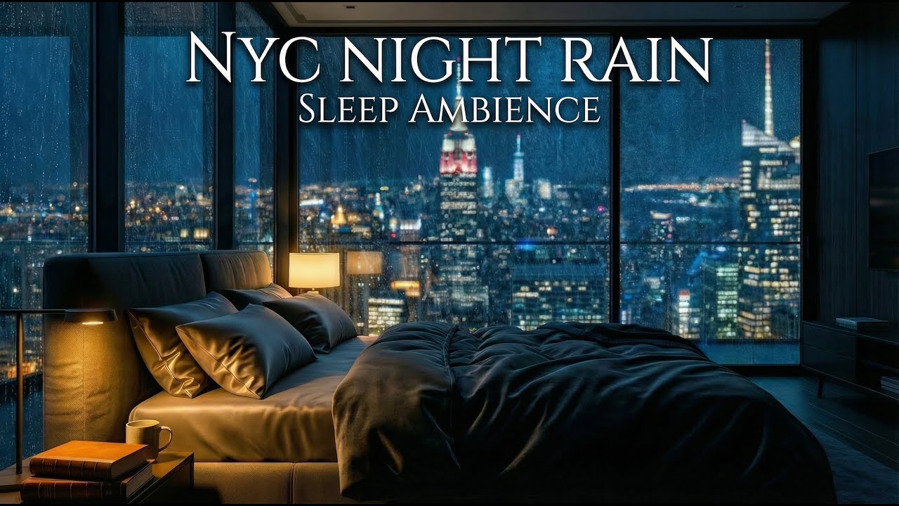 Cozy New York Penthouse Rain Ambience: Thunder & Rain Sounds for Deep Sleep 🌃 Luxury Night