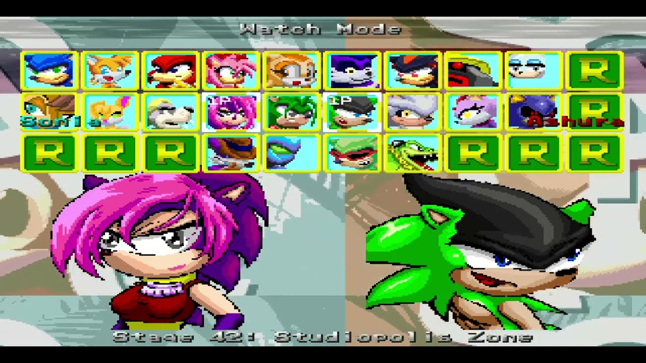 Sonia the Hedgehog VS Ashura the Glitch M.U.G.E.N.