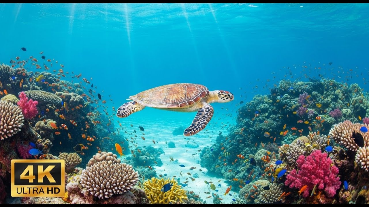 🐠 Stunning Coral Reef 4K – Relaxation Music with Beautiful Underwater Life