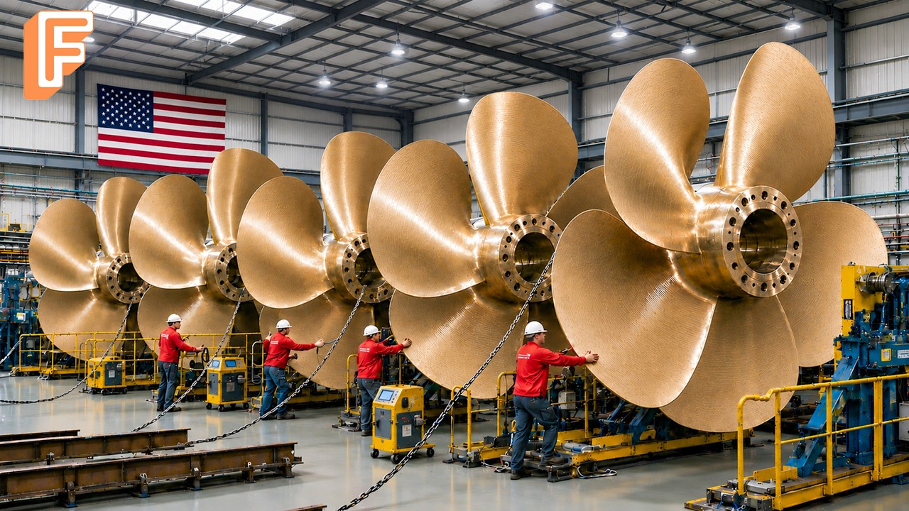 How Giant Ship Propellers Are Made &mdash; Inside Massive Marine Engineering Factory