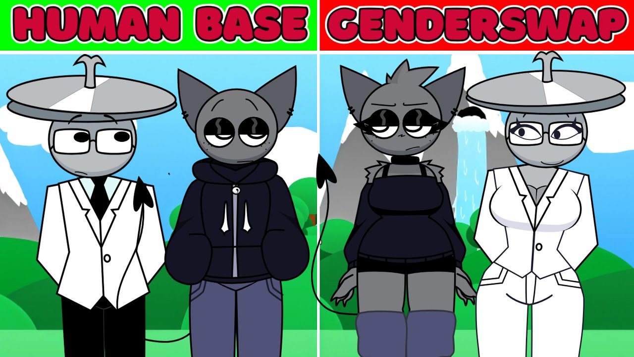 Sprunki Human Retake – Base VS GenderSwap (Custom Mod)! 💖⚡