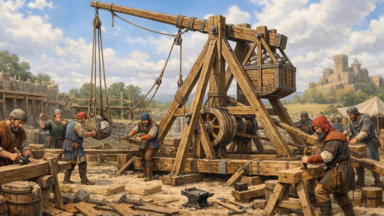 Inside Medieval Trebuchet Logic: When Gravity Became a Weapon (Full Process)