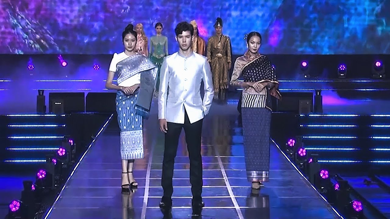 Laos traditional clothing runway at the Asia Model Awards 2022