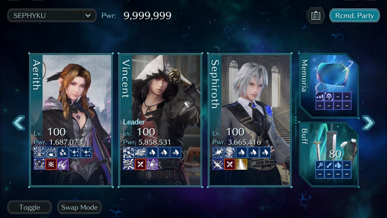 FF7 Ever Crisis Guild Battle #16 Stage 5 With Sephiroth - 35%