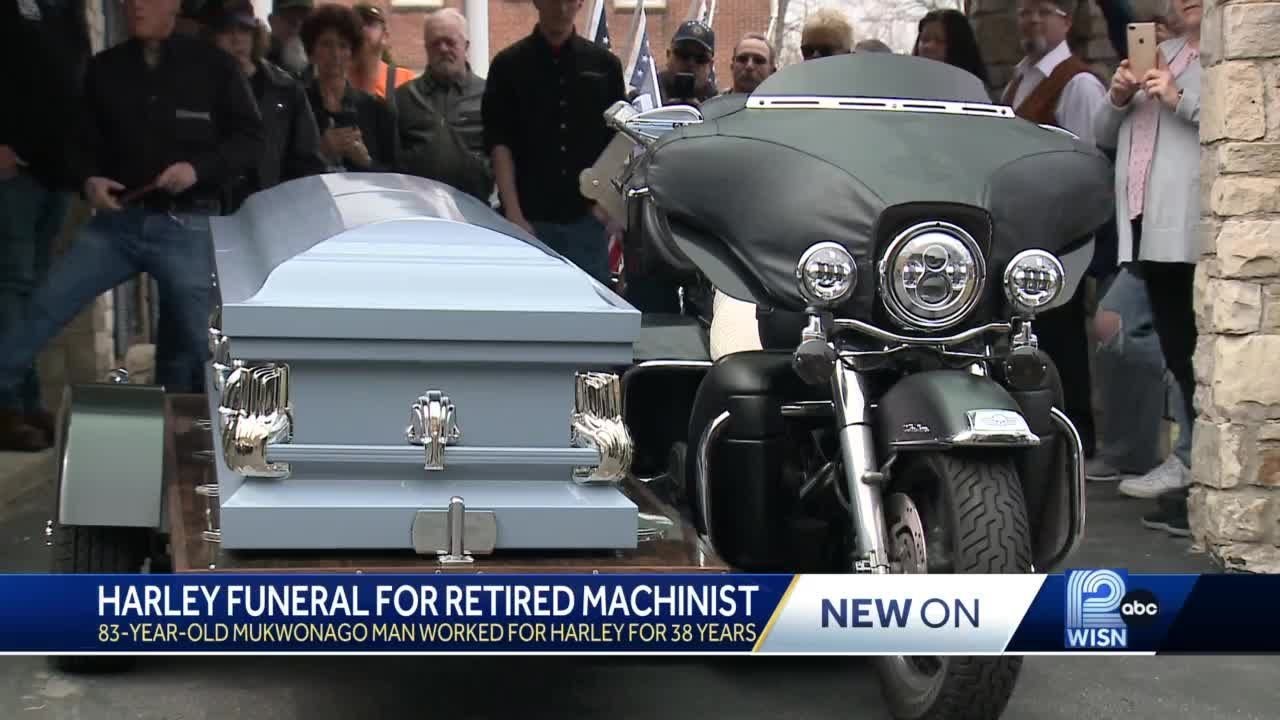 Harley funeral for retired machinist