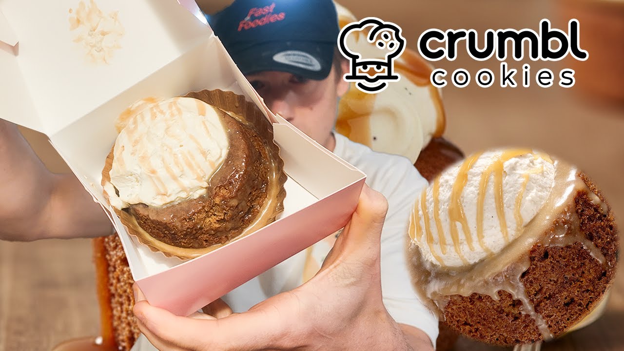 🍮🔥 НОВЫЙ обзор печенья-пудинга Crumbl Sticky Toffee | Коричневый сахарный торт + ирисковая глазур...