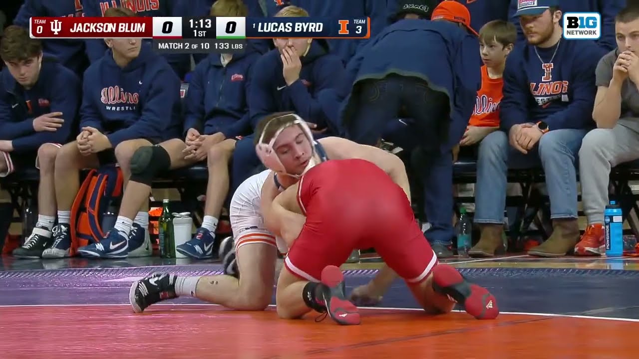 133 lbs: Indiana's Jackson Blum vs. Illinois' Lucas Byrd | Illinois Wrestling