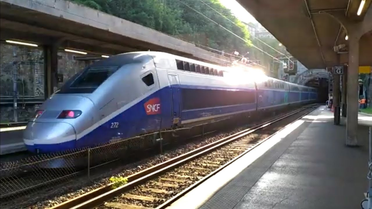 Départ du TGV Duplex Le Havre-Marseille en gare de Rouen et klaxon 🙂