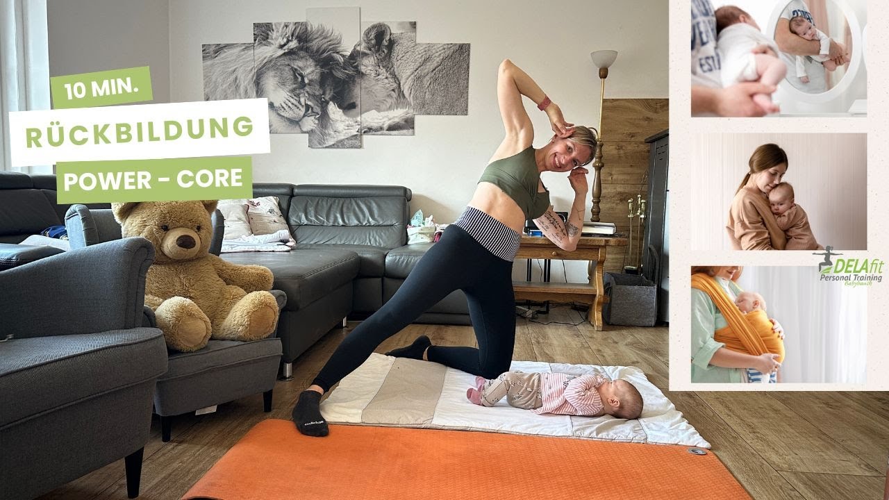 Rückbildung: POWER CORE - Bauch Beine Po 10 min. mit Baby