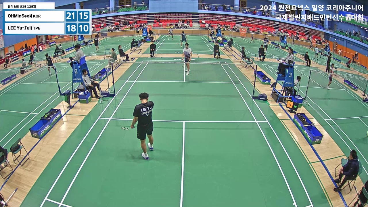 단식 MS U19 128강 | (KOR) OH Min Seok vs (TPE) LEE Yu-Jui[2024 밀양 원천요넥스 코리아주니어오픈배드민턴선수권대회]