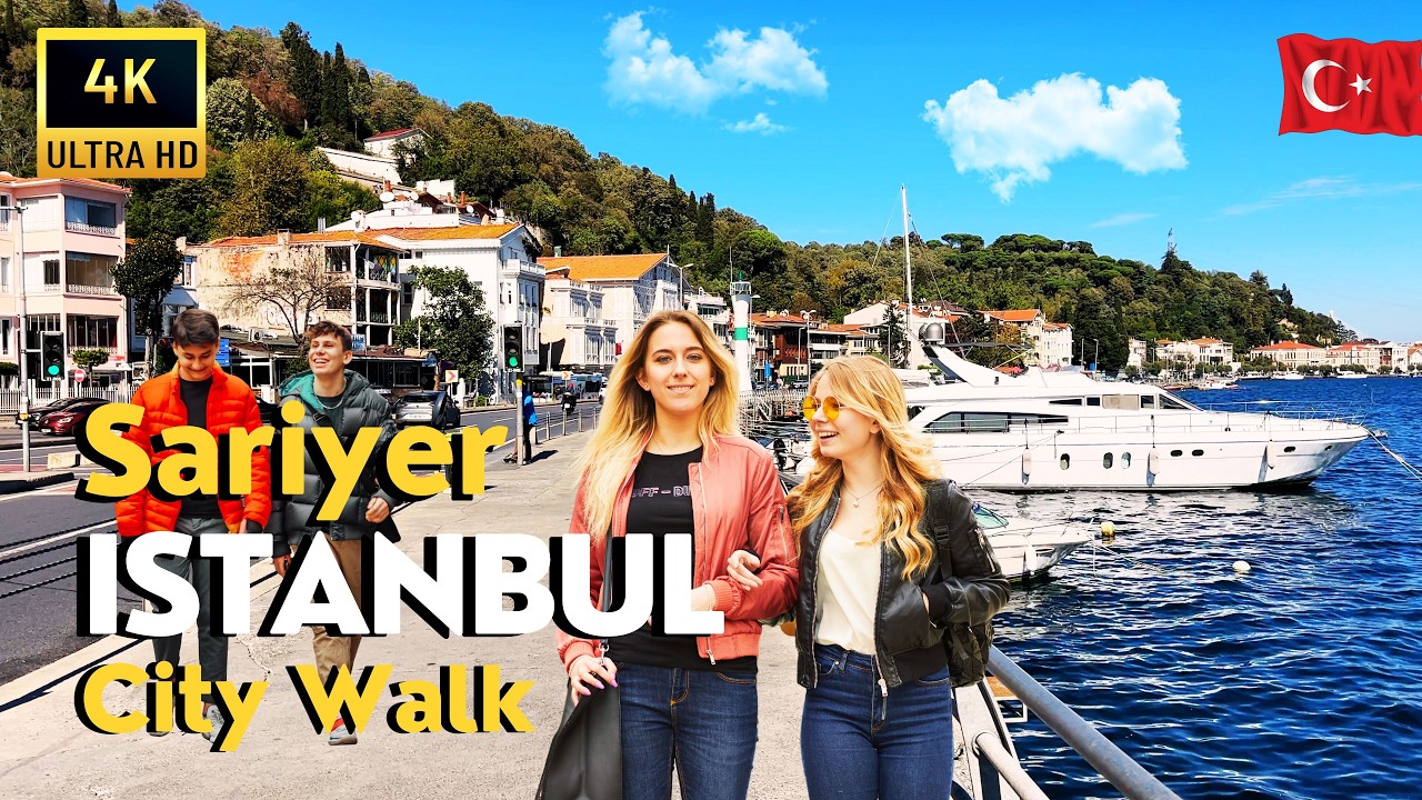 🇹🇷 Istanbul Türkiye 2025 Sariyer 4K Walking Tour | Streets, Cafes, Bosphorus Views